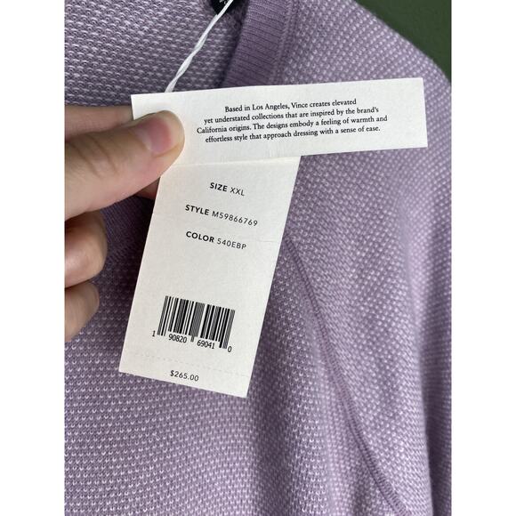 VINCE Sweater Mens XXL Purple Knit Wool Cashmere Preppy Basic Pullover Crewneck - Picture 4 of 12